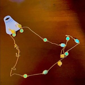 Gold/Turquoise Necklace & Earring set
